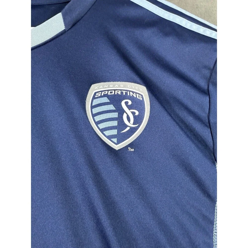 Sporting Kansas City Jersey Mens XL Blue 2011 MLS Soccer Shirt Adidas Football